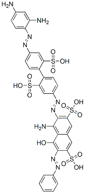 7-Naphthalenedisulfonic acid, 4-amino-3-[[4'-[(2,4-diaminophenyl)azo]-2,2'-disulfo[1,1'-biphenyl]2 。 4-Amino-3-[[4'-[(2,4-diaminophenyl)azo]-2,2'-disulfo(1,1'-biphenyl)-4-yl]azo]-5-hydroxy-6-(phenylazo)-2,7-naphthalenedisulfonic acid 。 2,7-naphthalenedisulfonic acid, 4-amino-3-[[4'-[(2,4-diaminophenyl)azo]-2,2'-di 。 Struktur