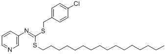 (4-Chlorophenyl)methyl hexadecyl-3-pyridinylcarbonimidodithioate Struktur