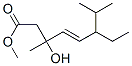 6-Ethyl-3-hydroxy-3,7-dimethyl-4-octenoic acid methyl ester Struktur