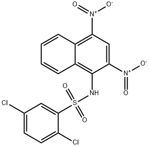 2,5-Dichloro-N-(2,4-dinitro-1-naphtyl)benzenesulfonamide Struktur