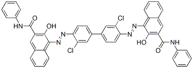 4,4'-[(3,3'-dichloro[1,1'-biphenyl]-4,4'-diyl)bis(azo)]bis[3-hydroxy-N-phenylnaphthalene-2-carboxamide] Struktur