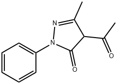 3-Methyl-4-acetyl-1-phenyl-1H-pyrazole-5(4H)-one Struktur