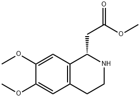 1-Isoquinolineacetic acid, 1,2,3,4-tetrahydro-6,7-dimethoxy-, methyl ester, (1S)- Struktur