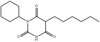 1-Cyclohexyl-5-hexylbarbituric acid Struktur