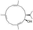 (1R,2E,6E,10E,14S)-3,7,11-Trimethyl-14-isopropylcyclotetradeca-2,6,10-trien-1-ol Struktur