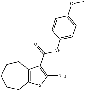 2-AMINO-N-(4-METHOXYPHENYL)-5,6,7,8-TETRAHYDRO-4H-CYCLOHEPTA[B]THIOPHENE-3-CARBOXAMIDE Struktur