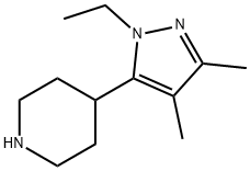 Piperidine, 4-(1-ethyl-3,4-dimethyl-1H-pyrazol-5-yl)- (9CI) Struktur