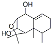 1,2,4,5,7,8,9,9a-Octahydro-2,2,9,9a-tetramethyl-1,4-methano-3-benzoxepine-5,10-diol Struktur