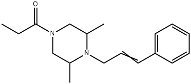 2,6-Dimethyl-4-(1-oxopropyl)-1-(3-phenyl-2-propenyl)piperazine Struktur