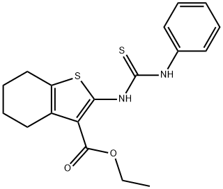 ethyl 2-[(anilinocarbothioyl)amino]-4,5,6,7-tetrahydro-1-benzothiophene-3-carboxylate Struktur