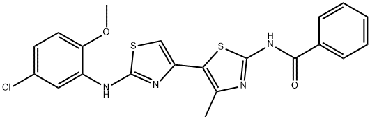 N-(2-[(5-CHLORO-2-METHOXYPHENYL)AMINO]-4'-METHYL-4,5'-BI-1,3-THIAZOL-2'-YL)BENZAMIDE Struktur