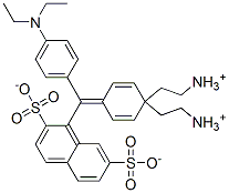 hydrogen [4-[4-(diethylamino)-alpha-(2,7-disulphonato-1-naphthyl)benzylidene]cyclohexa-2,5-dien-1-ylidene]diethylammonium Struktur