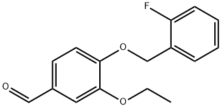 3-ETHOXY-4-(2-FLUORO-BENZYLOXY)-BENZALDEHYDE Struktur