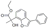 ethyl alpha-hydroxy-alpha-methyl-3-phenylbenzofuran-7-acetate Struktur