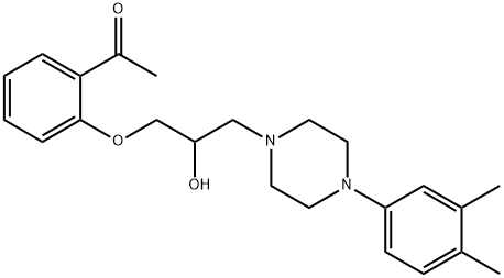 1-(2-Acetylphenoxy)-3-[4-(3,4-dimethylphenyl)-1-piperazinyl]-2-propanol Struktur