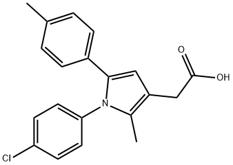 2-[1-(4-chlorophenyl)-2-methyl-5-(4-methylphenyl)pyrrol-3-yl]acetic ac id Struktur