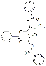 (3,4-dibenzoyloxy-5-methoxy-oxolan-2-yl)methyl benzoate Struktur