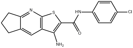 3-amino-N-(4-chlorophenyl)-6,7-dihydro-5H-cyclopenta[b]thieno[3,2-e]pyridine-2-carboxamide Struktur