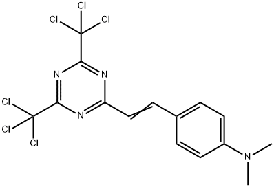 4,6-Bis-(trichloromethyl)-2-[(4-dimethylamino)-styryl]-1,3,5-triazine Struktur