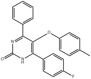 5-(4-Methylphenoxy)-4-phenyl-6-(4-fluorophenyl)-2(1H)-pyrimidinone Struktur