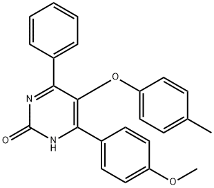 5-(4-Methylphenoxy)-4-phenyl-6-(4-methoxyphenyl)-2(1H)-pyrimidinone Struktur