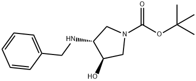 (3R,4R)-N-Boc-3-(benzylamino)-4-hydroxypyrrolidine Struktur