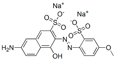 2-Naphthalenesulfonic acid, 7-amino-4-hydroxy-3-[(4-methoxy-2-sulfophenyl)azo]-, disodium salt Struktur