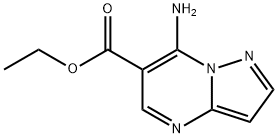 Pyrazolo[1,5-a]pyrimidine-6-carboxylic acid, 7-amino-, ethyl ester (7CI,9CI) Struktur