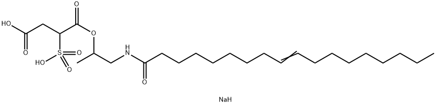 disodium 1-[1-methyl-2-[(1-oxooctadec-9-enyl)amino]ethyl] 2-sulphonatosuccinate Struktur