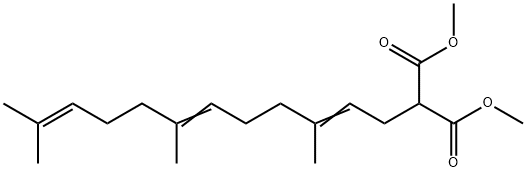 3,7,11-Trimethyl-2,6,10-dodecatrienylmalonic acid dimethyl ester Struktur