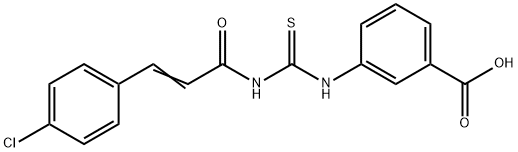 3-[[[[3-(4-CHLOROPHENYL)-1-OXO-2-PROPENYL]AMINO]THIOXOMETHYL]AMINO]-BENZOIC ACID Struktur