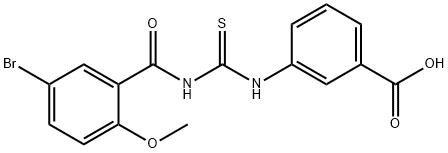 3-[[[(5-BROMO-2-METHOXYBENZOYL)AMINO]THIOXOMETHYL]AMINO]-BENZOIC ACID Struktur