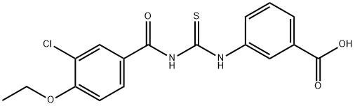 3-[[[(3-CHLORO-4-ETHOXYBENZOYL)AMINO]THIOXOMETHYL]AMINO]-BENZOIC ACID Struktur