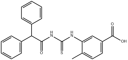 3-[[[(DIPHENYLACETYL)AMINO]THIOXOMETHYL]AMINO]-4-METHYL-BENZOIC ACID Struktur