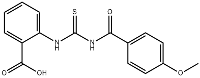 2-[[[(4-METHOXYBENZOYL)AMINO]THIOXOMETHYL]AMINO]-BENZOIC ACID Struktur