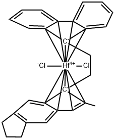 [1-(9-FLUORENYL)-2-(5,6-CYCLOPENTA-2-METHYL-1-INDENYL)ETHANE]HAFNIUM DICHLORIDE Struktur