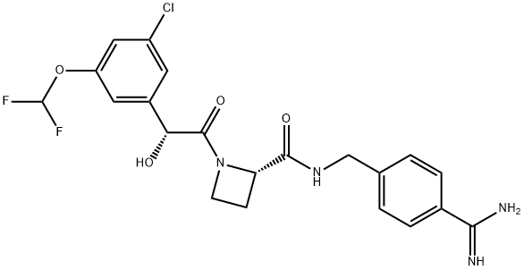 2-AzetidinecarboxaMide, N-[[4-(aMinoiMinoMethyl)phenyl]Methyl]-1-[(2R)-2-[3-chloro-5-(difluoroMethoxy)phenyl]-2-hydroxyacetyl]-, (2S)- Struktur