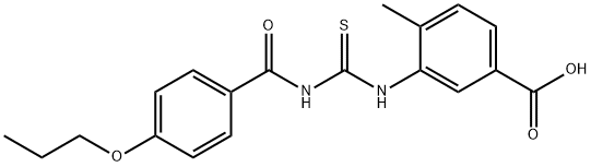 4-METHYL-3-[[[(4-PROPOXYBENZOYL)AMINO]THIOXOMETHYL]AMINO]-BENZOIC ACID Struktur