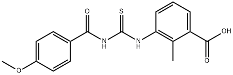 3-[[[(4-METHOXYBENZOYL)AMINO]THIOXOMETHYL]AMINO]-2-METHYL-BENZOIC ACID Struktur