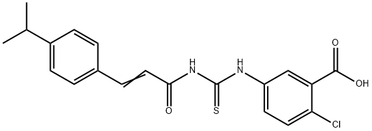 2-CHLORO-5-[[[[3-[4-(1-METHYLETHYL)PHENYL]-1-OXO-2-PROPENYL]AMINO]THIOXOMETHYL]AMINO]-BENZOIC ACID Struktur