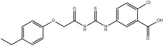 2-CHLORO-5-[[[[(4-ETHYLPHENOXY)ACETYL]AMINO]THIOXOMETHYL]AMINO]-BENZOIC ACID Struktur