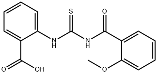 2-[[[(2-METHOXYBENZOYL)AMINO]THIOXOMETHYL]AMINO]-BENZOIC ACID Struktur