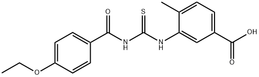 3-[[[(4-ETHOXYBENZOYL)AMINO]THIOXOMETHYL]AMINO]-4-METHYL-BENZOIC ACID Struktur