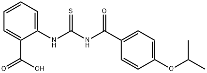 2-[[[[4-(1-METHYLETHOXY)BENZOYL]AMINO]THIOXOMETHYL]AMINO]-BENZOIC ACID Struktur