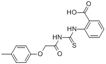 2-[[[[(4-METHYLPHENOXY)ACETYL]AMINO]THIOXOMETHYL]AMINO]-BENZOIC ACID Struktur