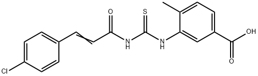 3-[[[[3-(4-CHLOROPHENYL)-1-OXO-2-PROPENYL]AMINO]THIOXOMETHYL]AMINO]-4-METHYL-BENZOIC ACID Struktur