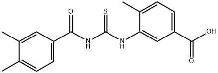 3-[[[(3,4-DIMETHYLBENZOYL)AMINO]THIOXOMETHYL]AMINO]-4-METHYL-BENZOIC ACID Struktur