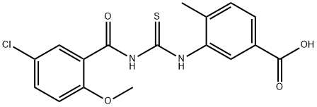 3-[[[(5-CHLORO-2-METHOXYBENZOYL)AMINO]THIOXOMETHYL]AMINO]-4-METHYL-BENZOIC ACID Struktur