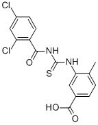 3-[[[(2,4-DICHLOROBENZOYL)AMINO]THIOXOMETHYL]AMINO]-4-METHYL-BENZOIC ACID Struktur