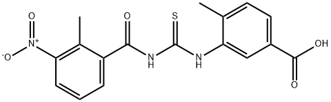 4-METHYL-3-[[[(2-METHYL-3-NITROBENZOYL)AMINO]THIOXOMETHYL]AMINO]-BENZOIC ACID Struktur